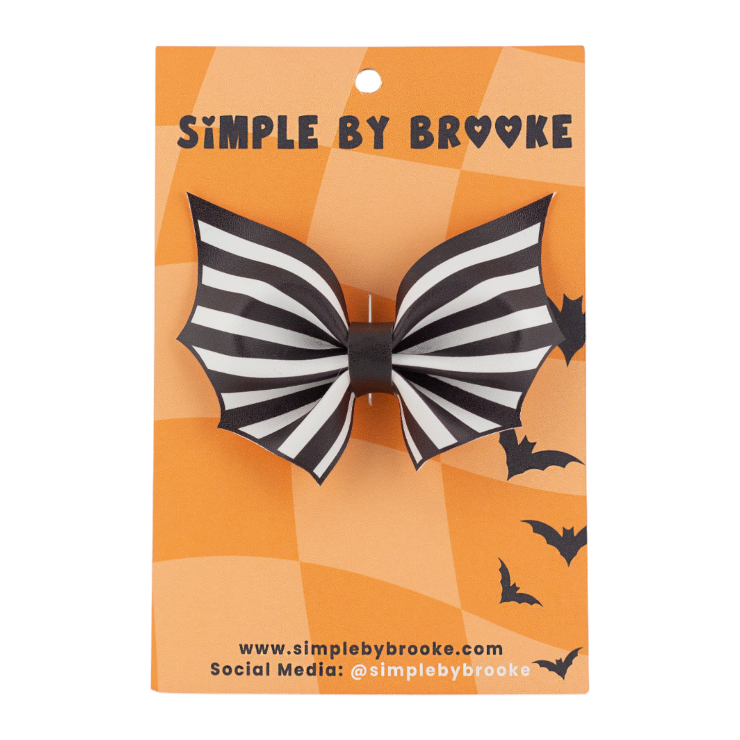 Printed Bat Shaped Leather Bows