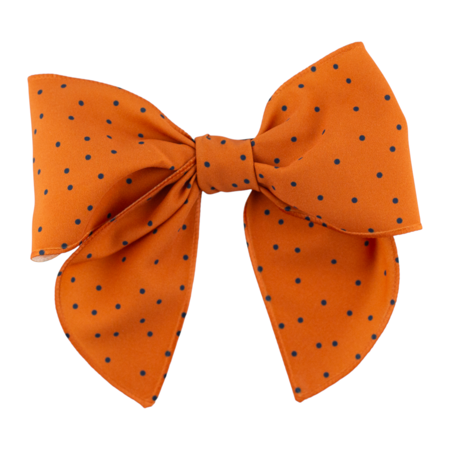 Orange & Black Polka Dot Bow