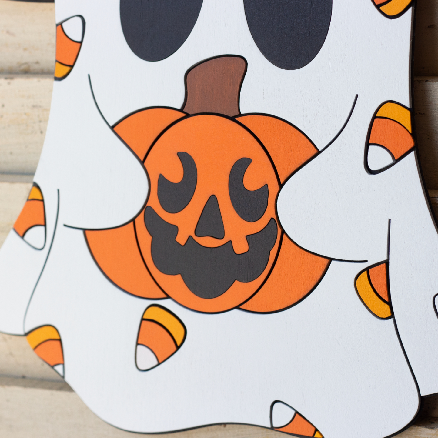 Candy Corn Ghost Sign