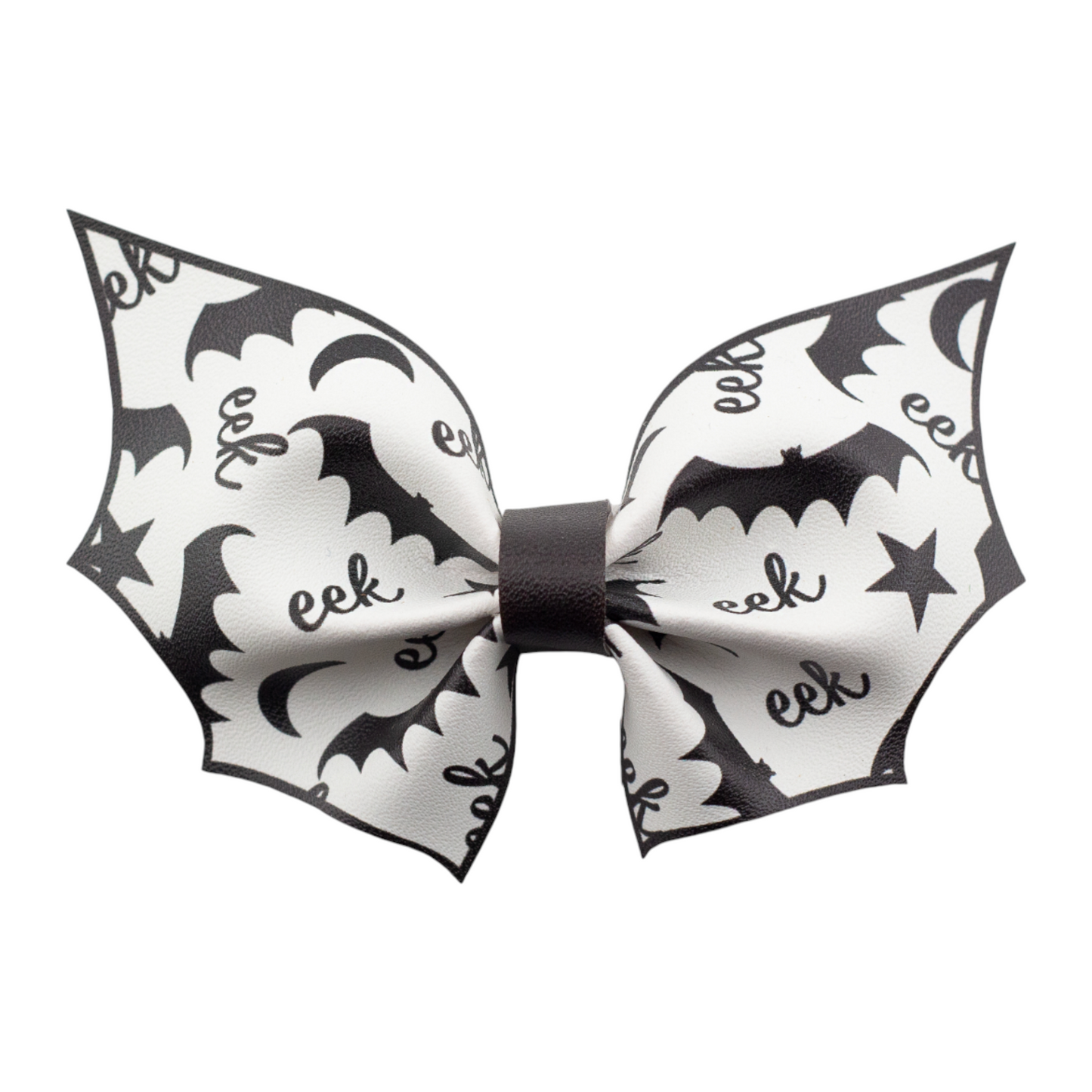 Printed Bat Shaped Leather Bows