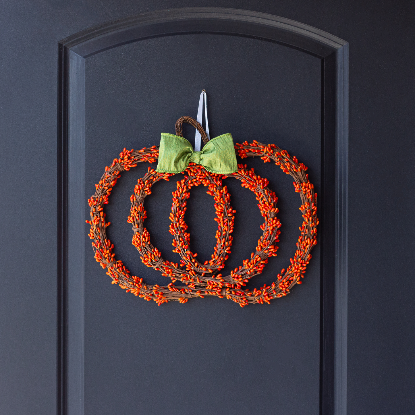 Orange Pumpkin Shaped Berry Wreath