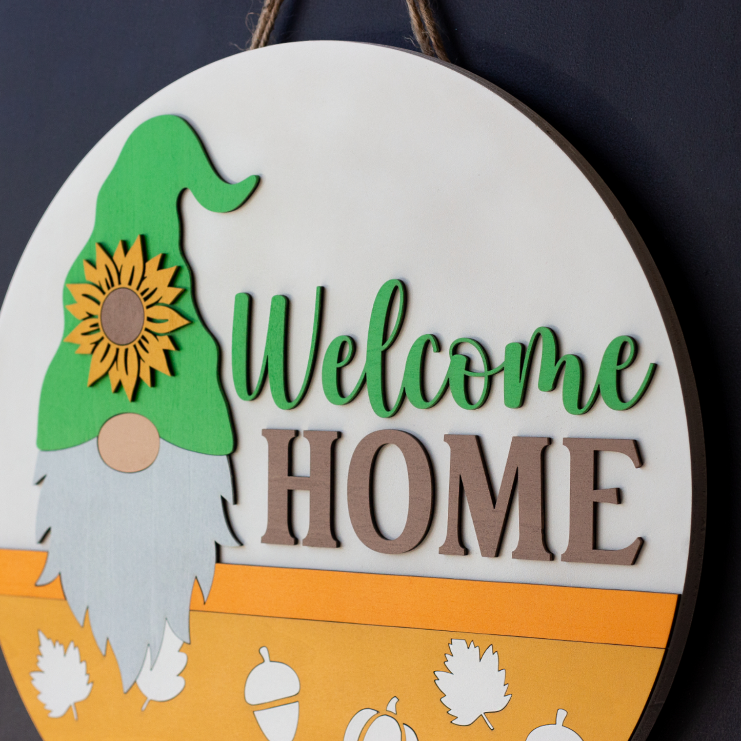 Welcome Home Gnome Fall Door Sign
