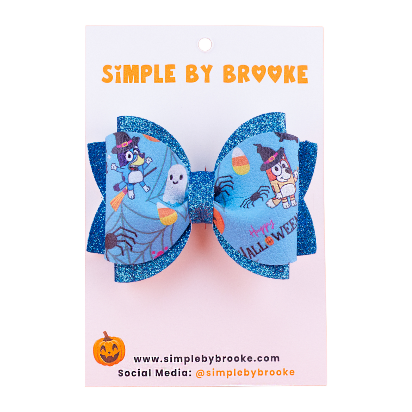 Blue Dog Halloween Bow