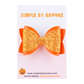 Orange Leather & Chunky Glitter Overylay Bow