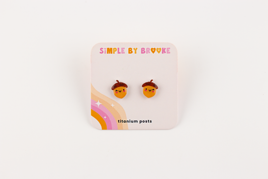 Kawaii Acorn Earrings