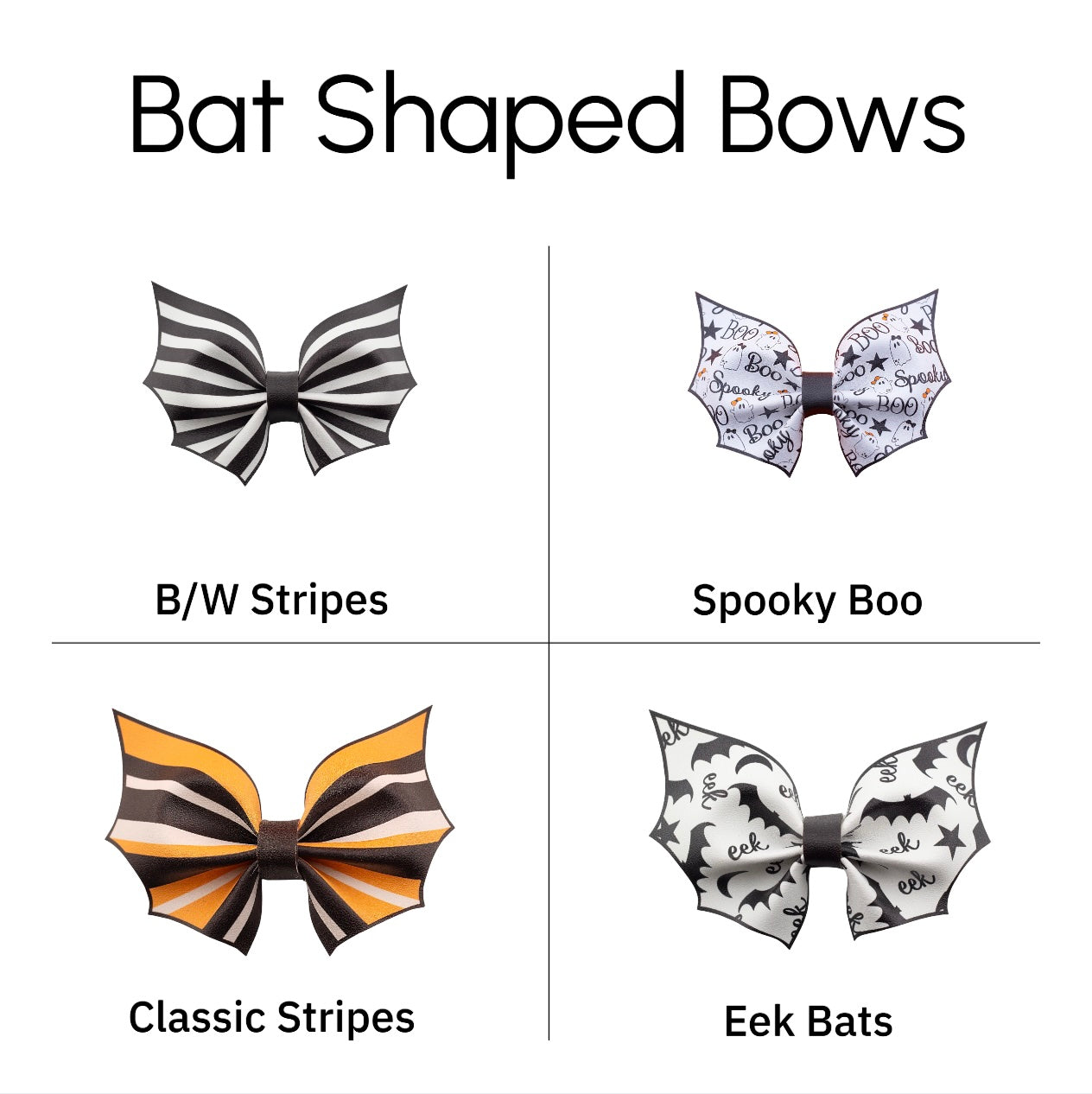 Printed Bat Shaped Leather Bows