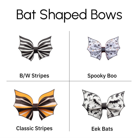 Printed Bat Shaped Leather Bows