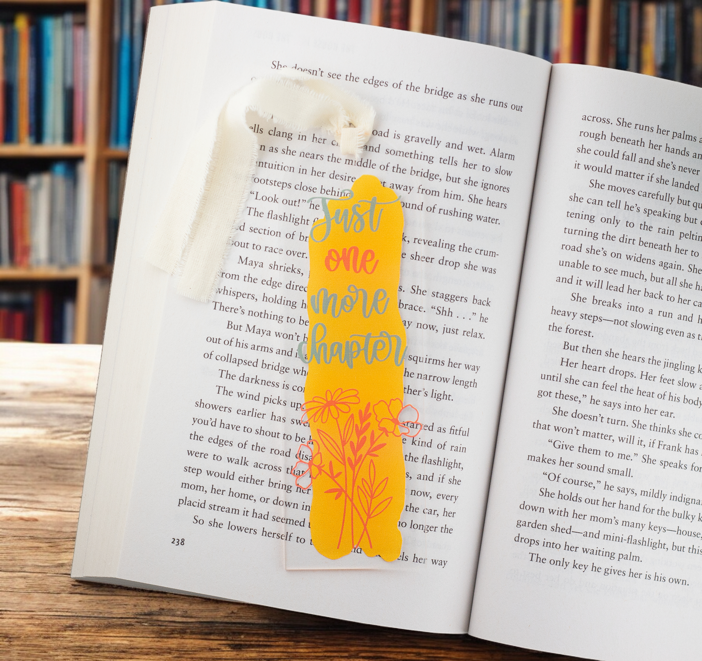 Just One More Chapter Arched Acrylic Bookmark