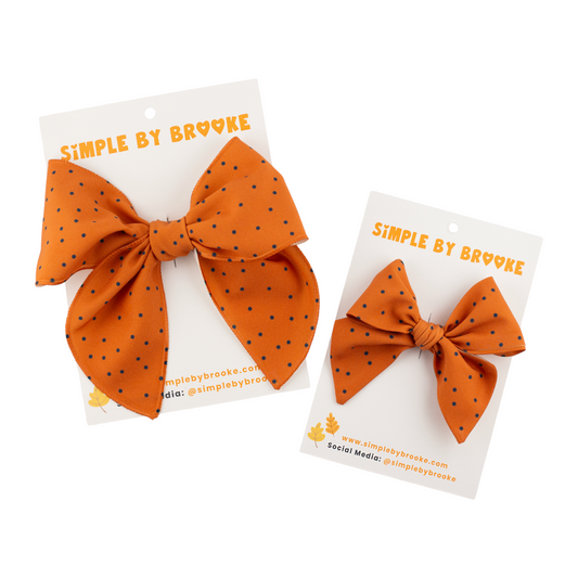 Orange & Black Polka Dot Bow
