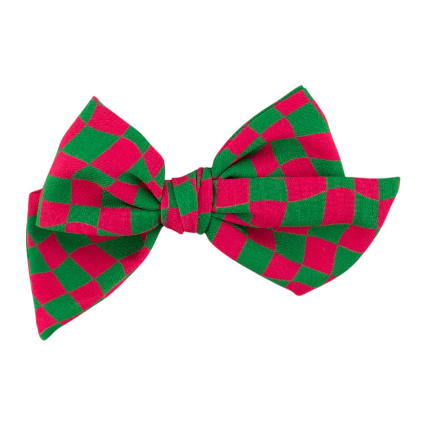 Pink/Green Checkered Hair Bow