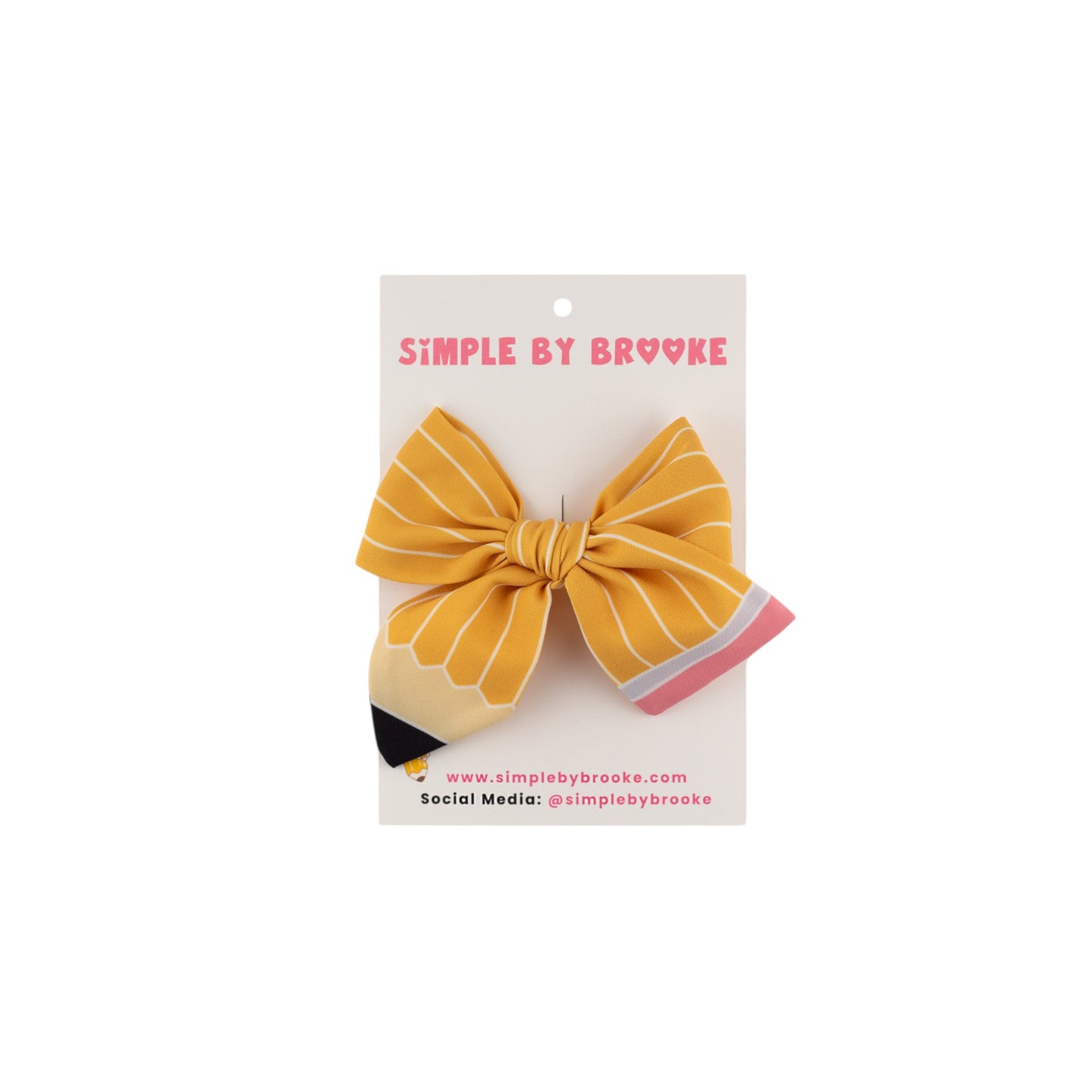 Pencil Fabric Bow - Pencil Piggie Bow