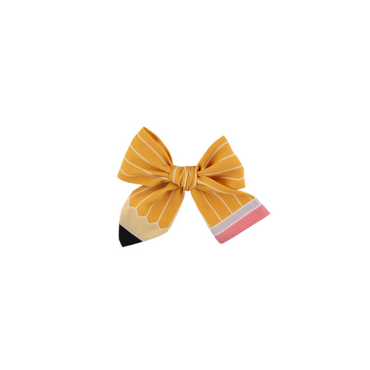 Pencil Fabric Bow - Pencil Piggie Bow