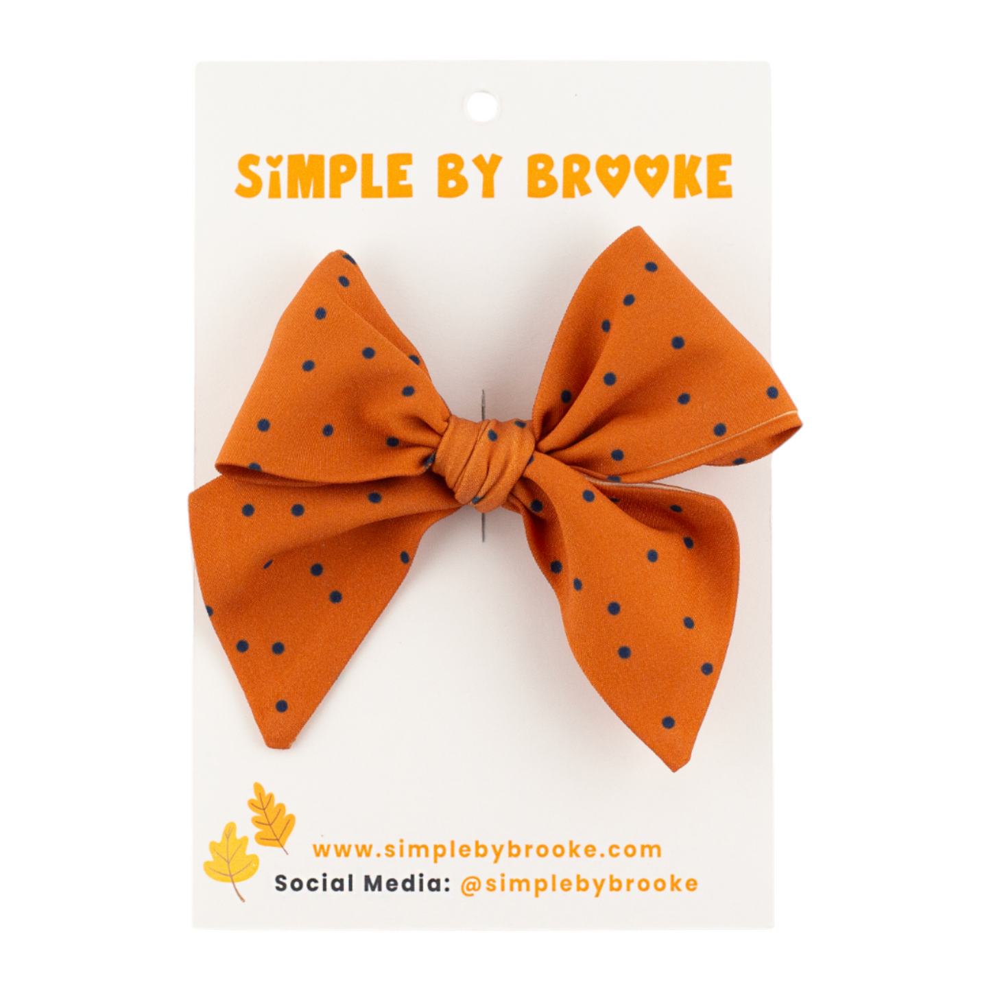 Orange & Black Polka Dot Bow