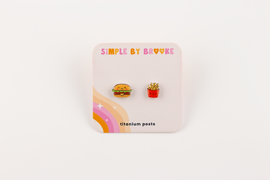 Burger and Fries Earrings
