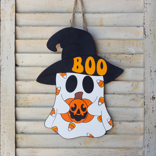 Candy Corn Ghost Sign
