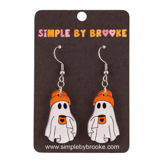 Coffee Ghost Dangle Earrings