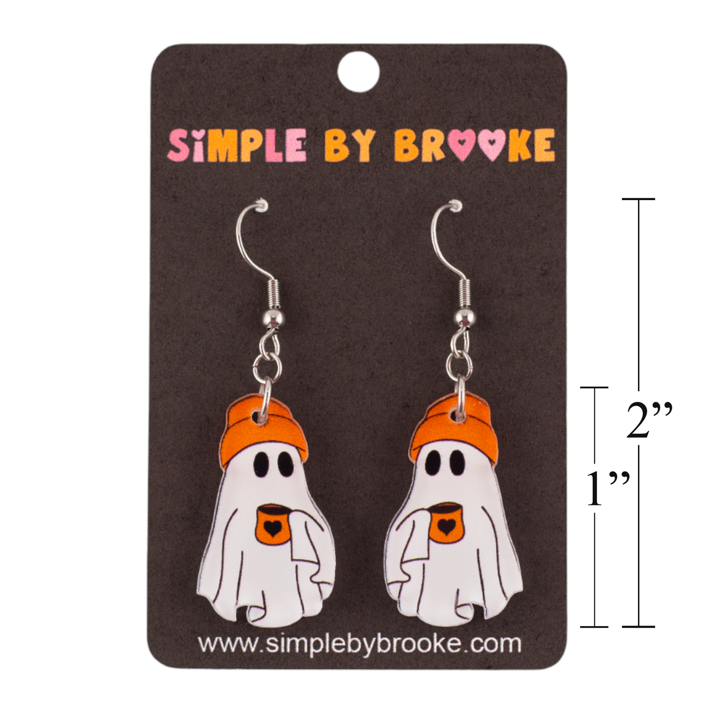 Coffee Ghost Dangle Earrings