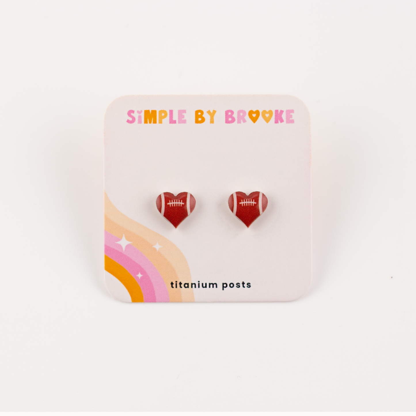 Football Heart Shaped Earrings