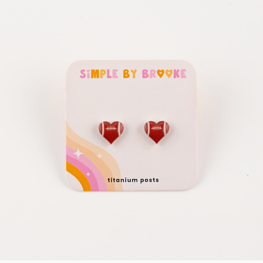 Soccer Heart Shaped Earrings