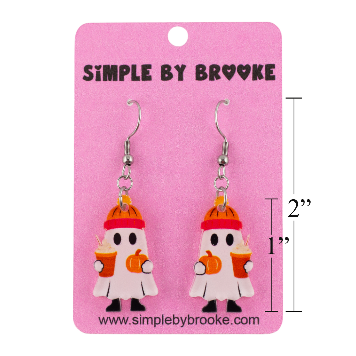Beanie Ghost Dangle Earrings