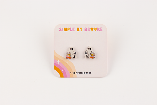 Ghost Books Earrings