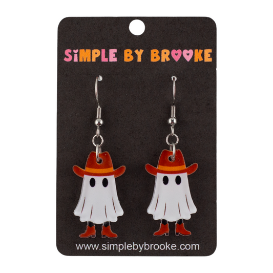 Ghost Cowboy Dangle Earrings