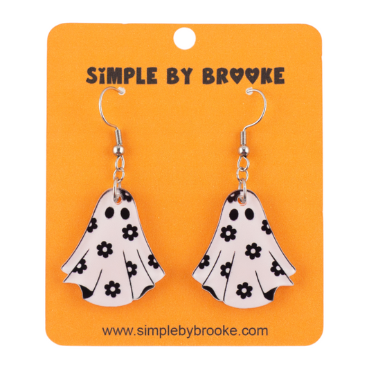 Flower Ghost Dangle Earrings