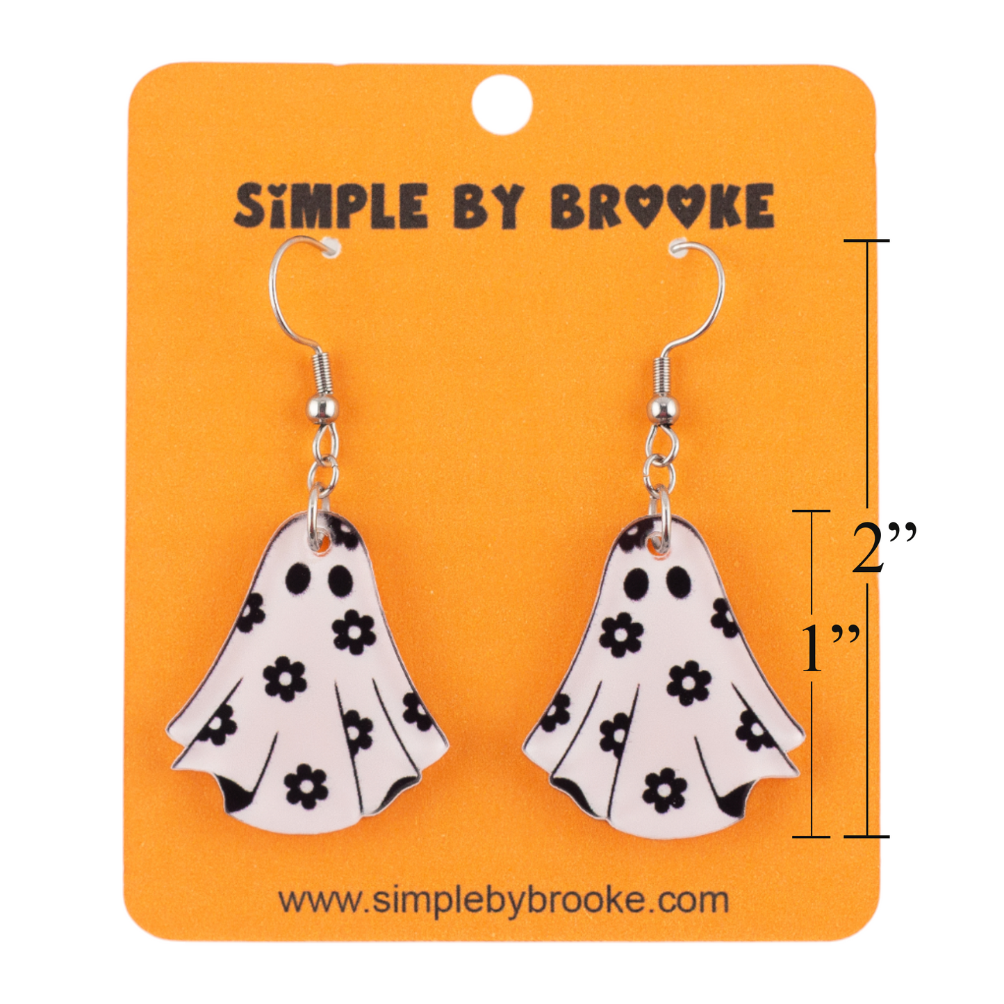 Flower Ghost Dangle Earrings