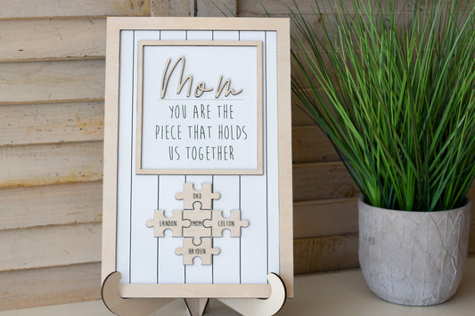 Mom Puzzle Piece Sign