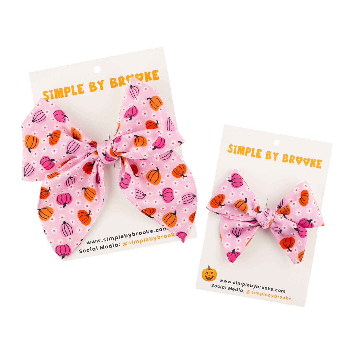 Pumpkins on Pink Bow