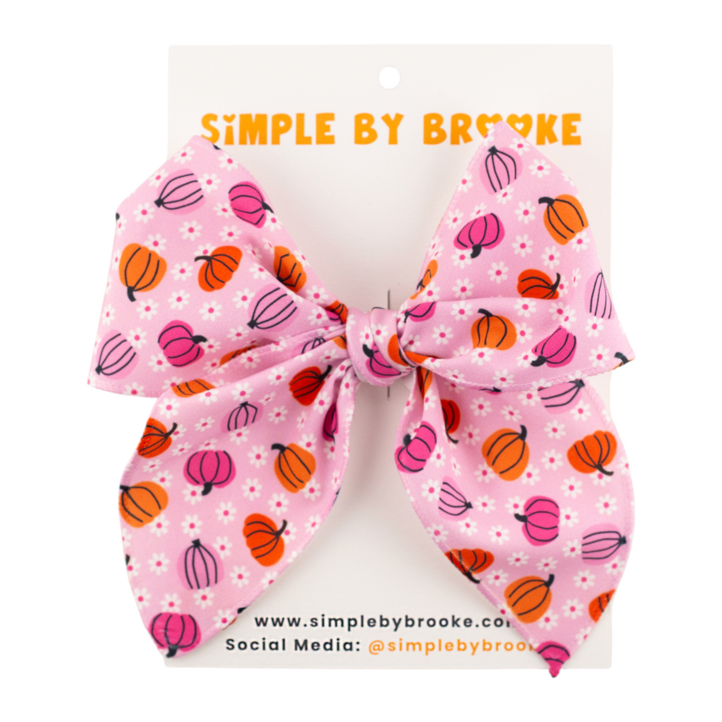 Pumpkins on Pink Bow