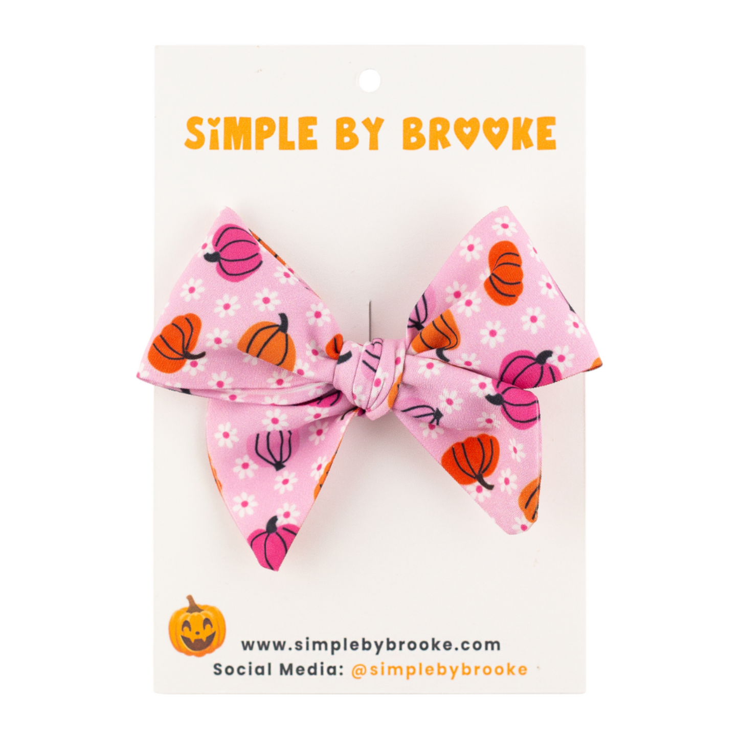 Pumpkins on Pink Bow