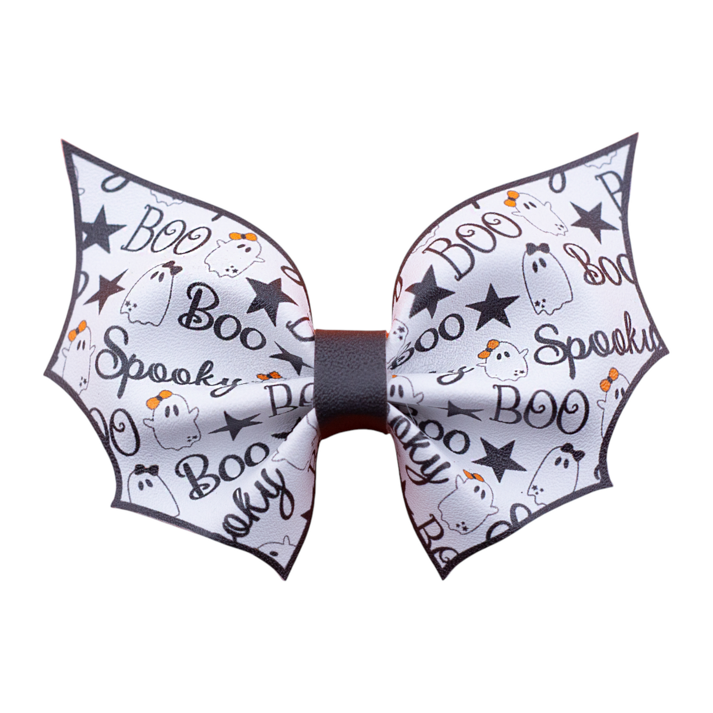 Printed Bat Shaped Leather Bows