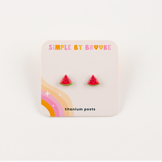 Watermelon Slice Earrings