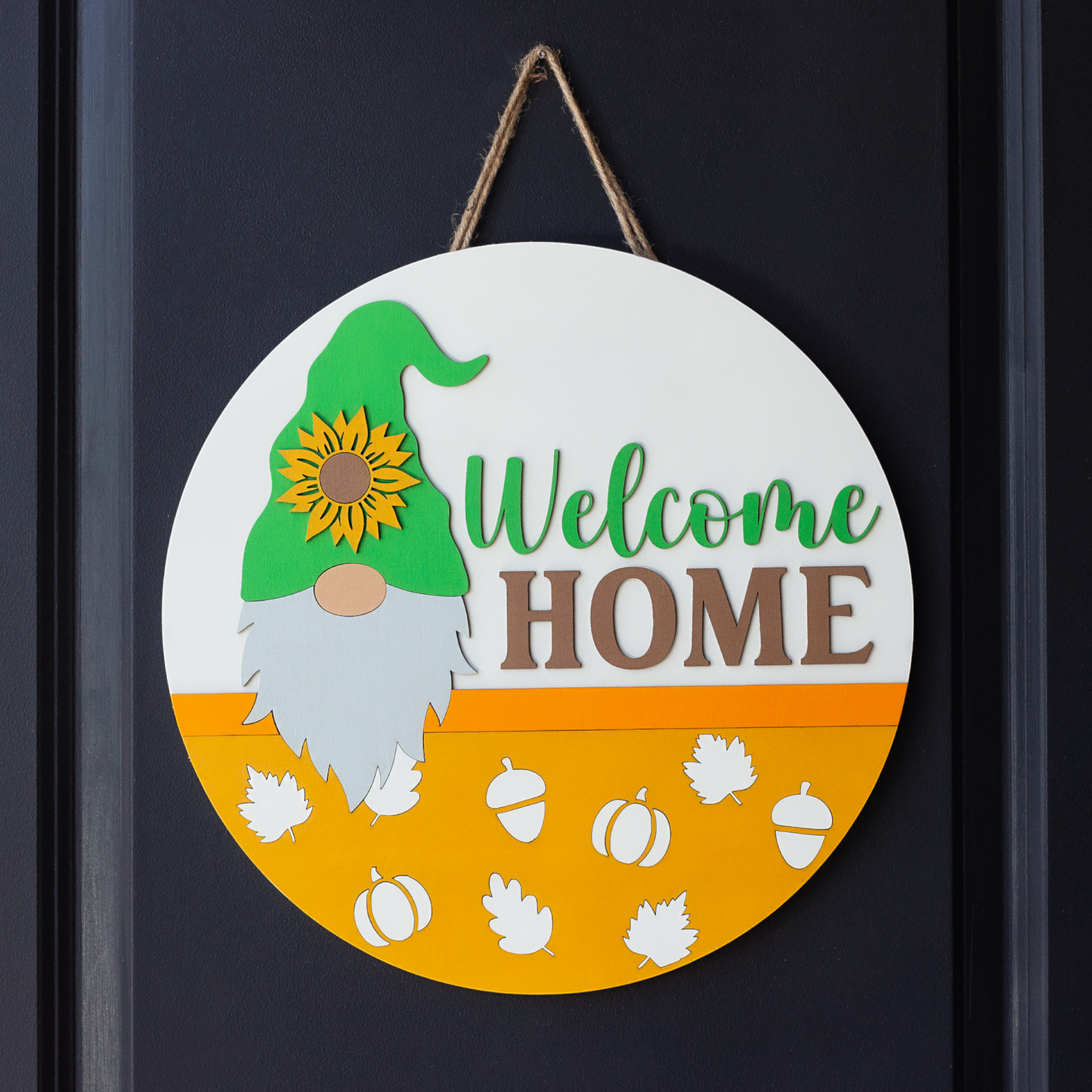 Welcome Home Gnome Fall Door Sign