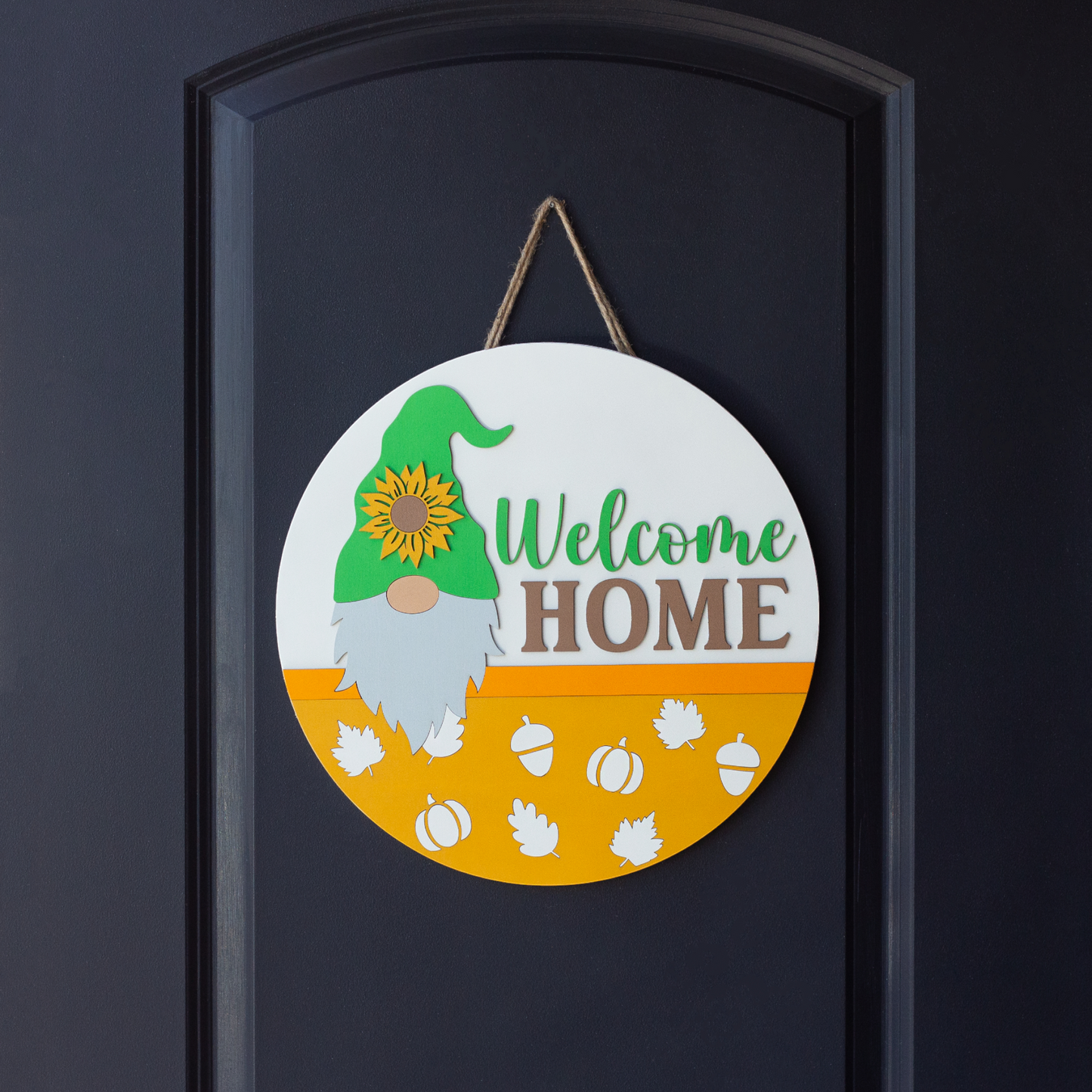 Welcome Home Gnome Fall Door Sign