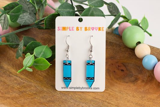 Crayon Dangle Earrings (Multiple Colors Available)