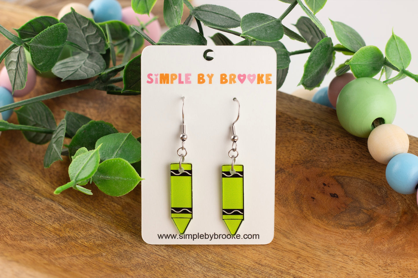 Crayon Dangle Earrings (Multiple Colors Available)