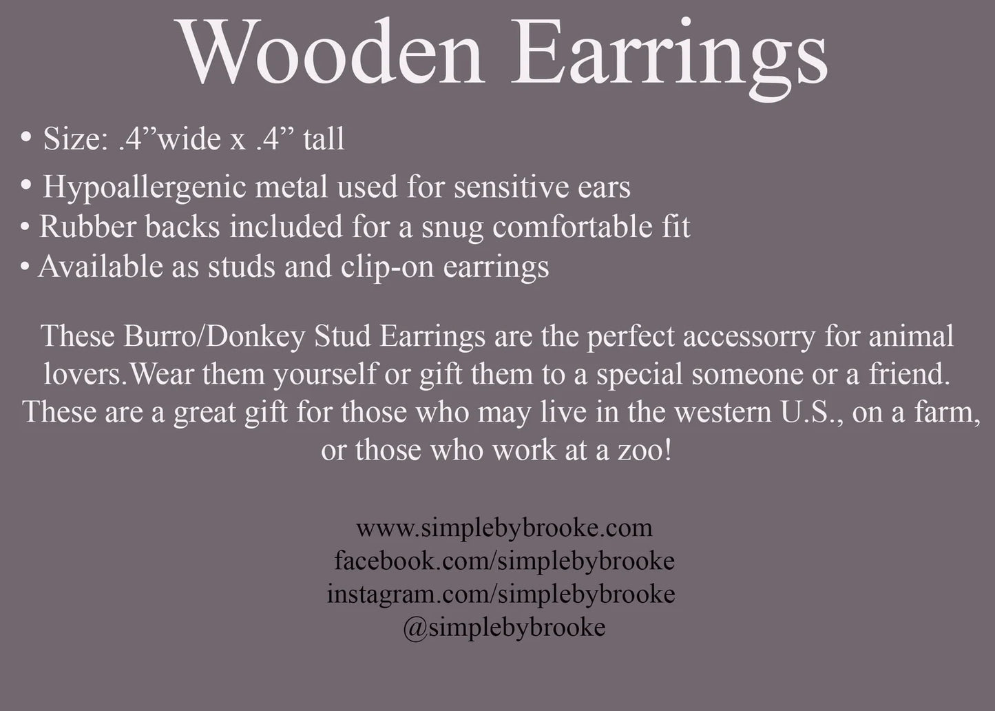 Burro Stud Earrings