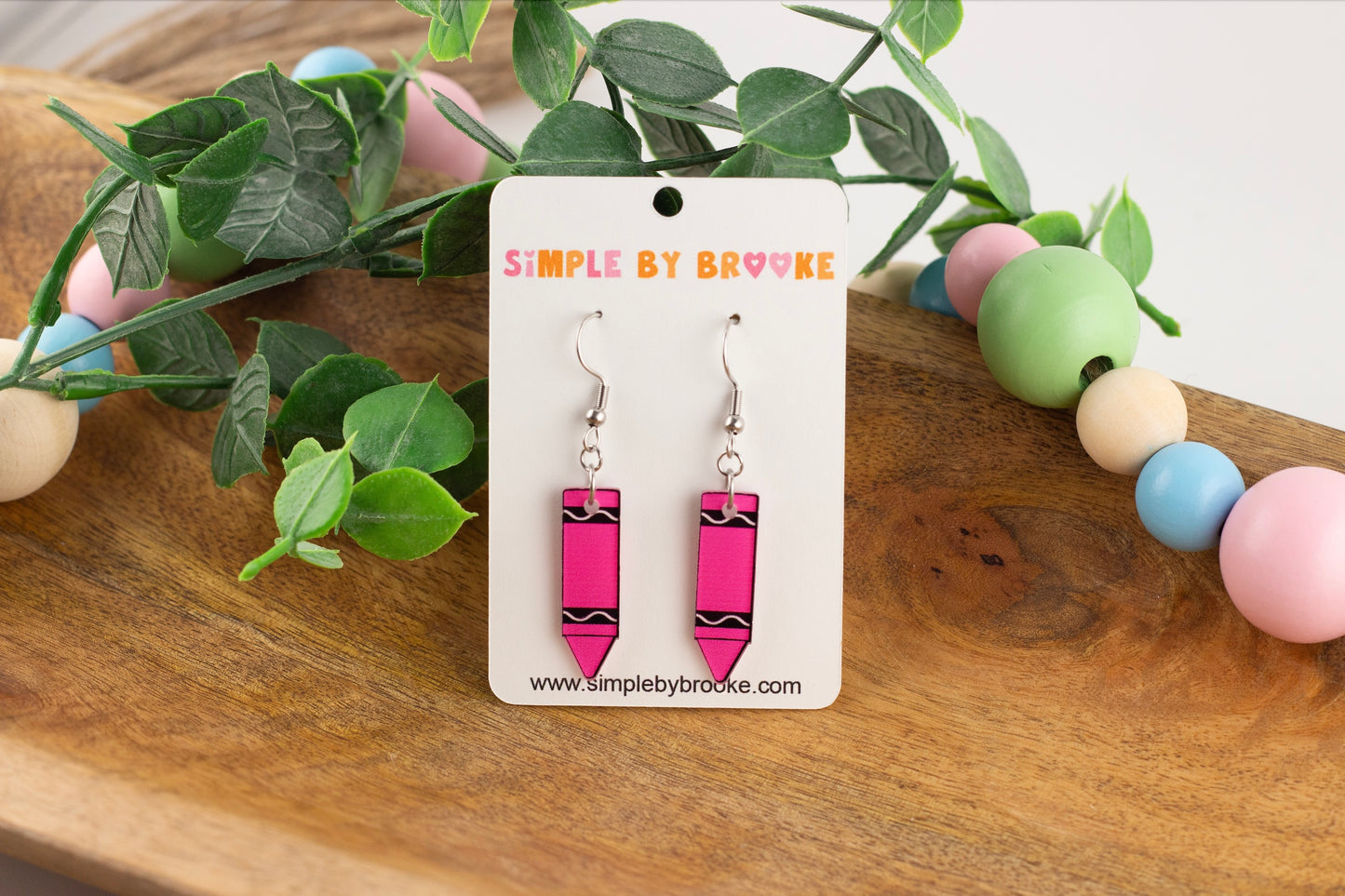 Crayon Dangle Earrings (Multiple Colors Available)