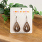 Wooden Boho Teardrop Dangle Earrings