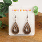 Wooden Boho Teardrop Dangle Earrings